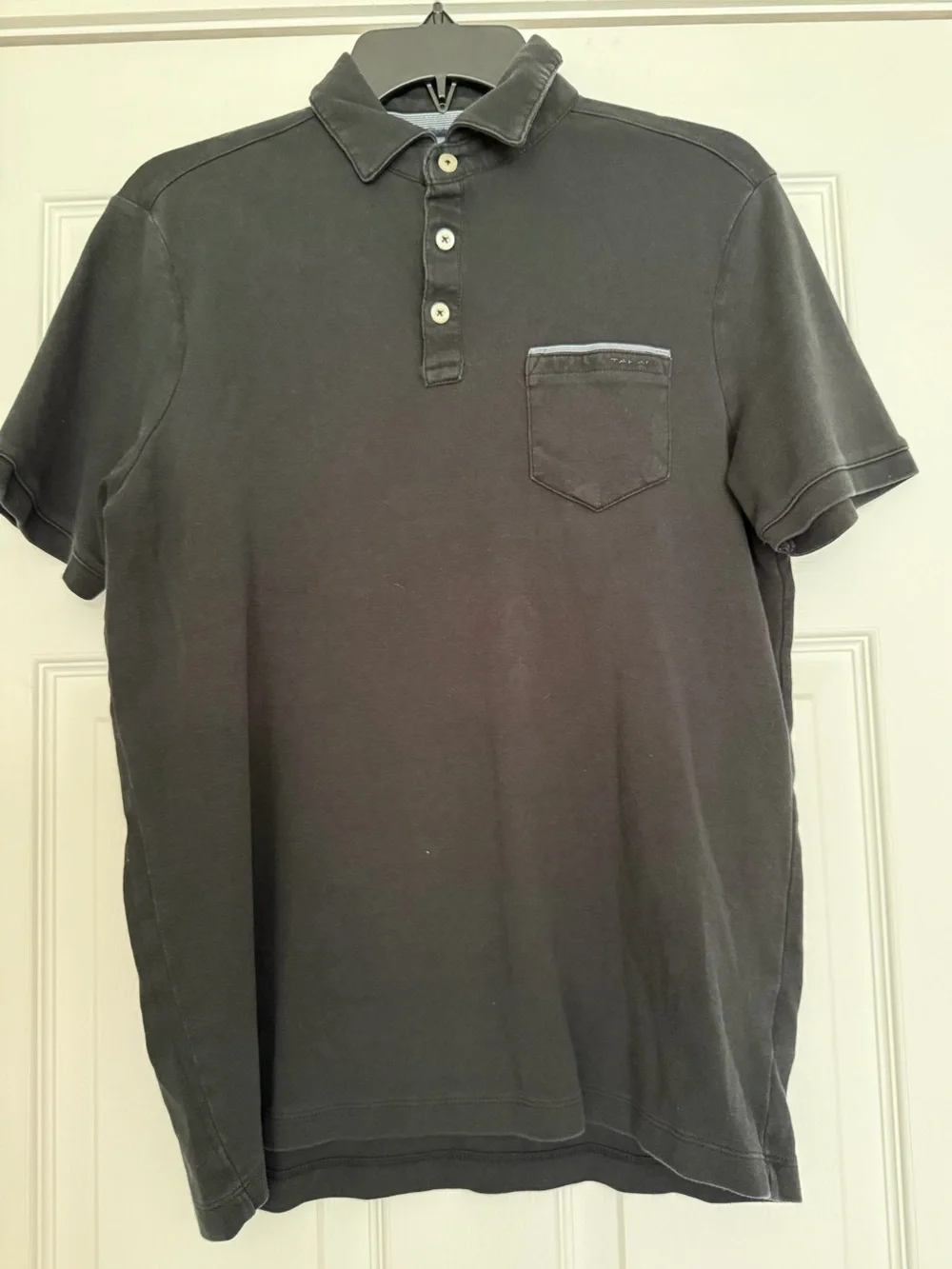 Tahari Men's Short Sleeve Pocket Polo - Charcoal